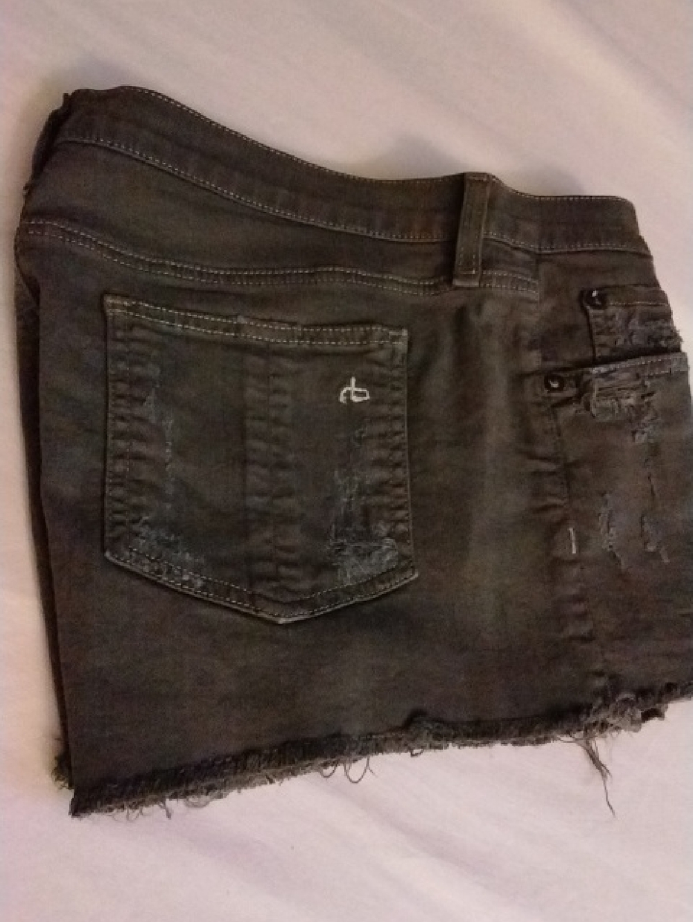 rag & bone Distressed Black Denim Cutoff Shorts